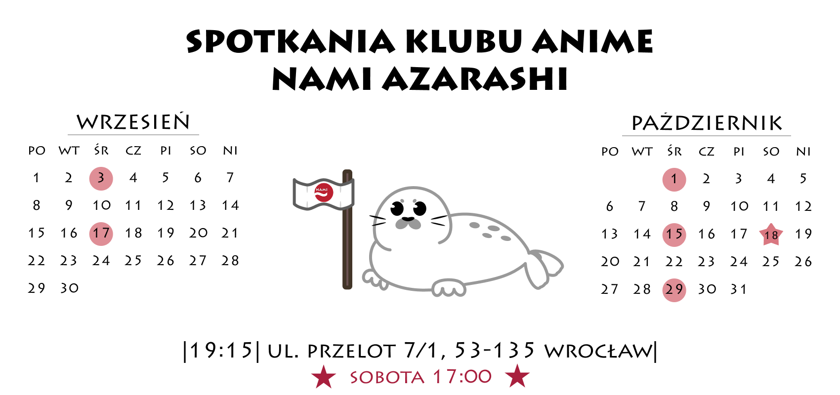 Kalendarz spotkań klubu na dwa miesiące