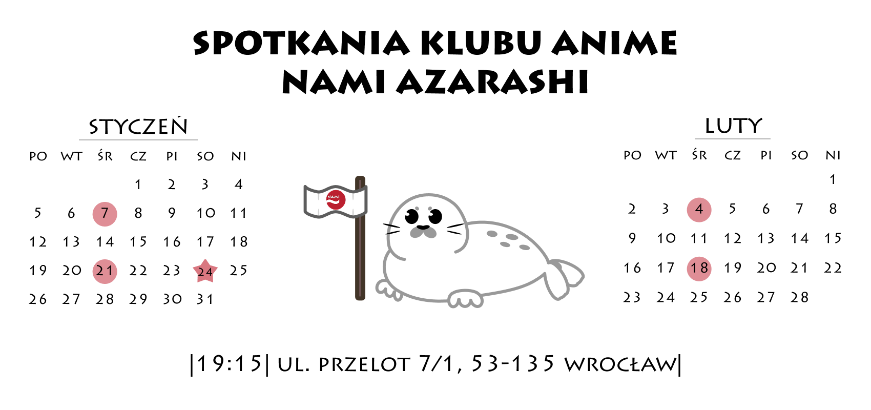 Kalendarz spotkań klubu na dwa miesiące